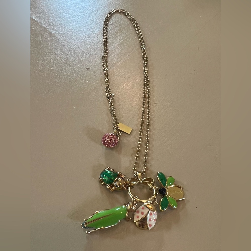Lilly Pulitzer Gold and Green Charm Necklace